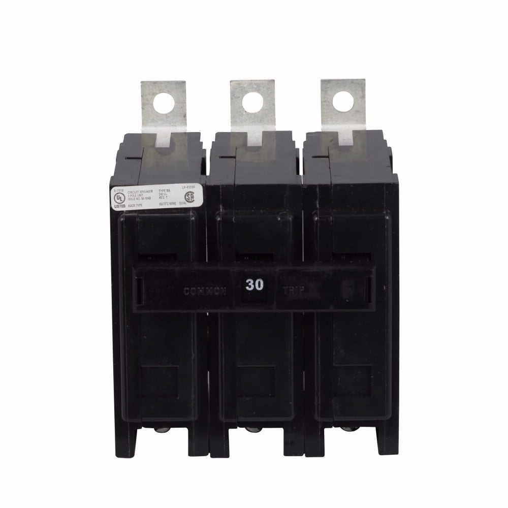 Eaton BAB thermal magnetic circuit breaker,Quicklag industrial thermal-magnetic circuit breaker,40 A,10 kAIC,Three-pole,240 V,Non-Interchangeable,Q32,BAB,24/48 Vdc Shunt trip