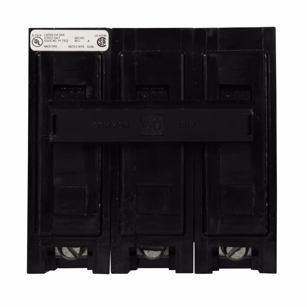 Eaton Quicklag Industrial Thermal-Magnetic Circuit Breaker, Three-pole, 120V, 208V, 240V shunt trip, 60A, 10 kAIC, 240V, Non-Interchangeable, Bolt-on mounting