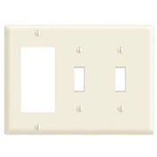 3-Gang 2-Toggle Decora/GFCI Device Combination Wallplate, Standard Size, Black