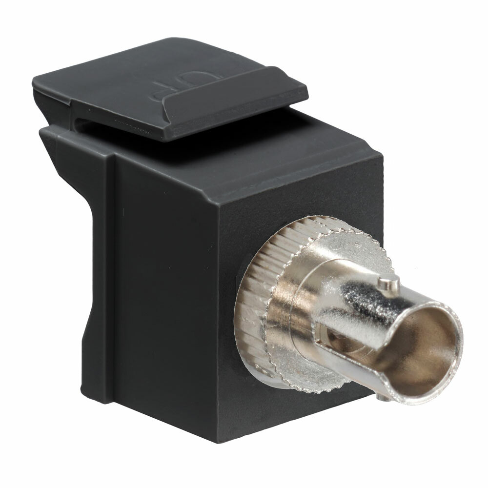 QuickPort ST Fiber Optic Adapter, SM, Zirconia Sleeve, Black