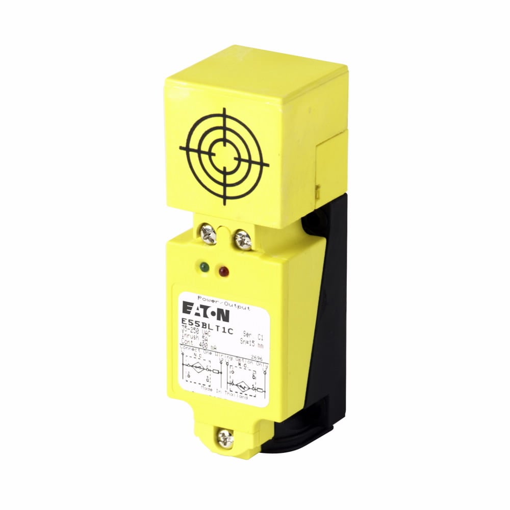 Inductive Proximity Sensor, E55, Shielded, Power ON, output ON, Screw Terminals, 400 mA at 250V, 2-wire AC, NO or NC, 35-250V