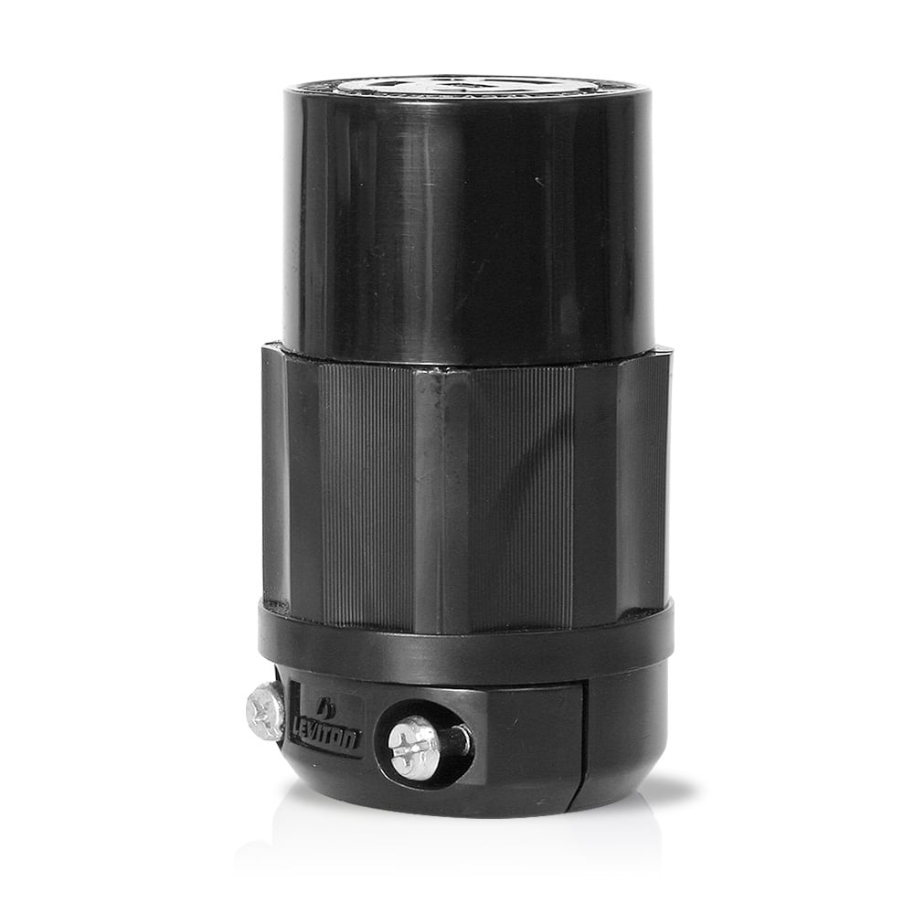 20 Amp, 125 Volt, NEMA L5-20R, 2P, 3W, Locking Connector, Industrial Grade, Grounding - Black