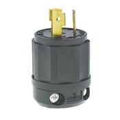 30 Amp, 125 Volt, NEMA L5-30P, 2P, 3W, Locking Plug, Industrial Grade, Grounding - Black