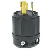 30 Amp, 250 Volt, NEMA L6-30P, 2P, 3W, Locking Plug, Industrial Grade, Grounding - Black