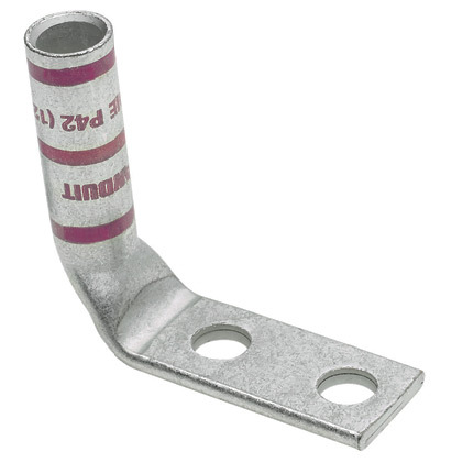 Copper Compression Lug, 2 Hole, #6 AWG, 
