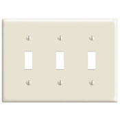3-Gang Toggle Switch Wallplate, Midway Size, Brown