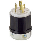 20 Amp, 125/250 Volt, Locking Plug, Industrial Grade, Non-Grounding, Black-White