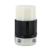 20 Amp, 125/250 Volt, Locking Connector, Industrial Grade, Grounding, Black-White