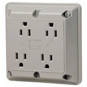 15 Amp, 125 Volt, Industrial Series Extra Heavy Duty Hospital Grade, 4-In-1 Receptacle, Straight Blade, Grounding, Ivory