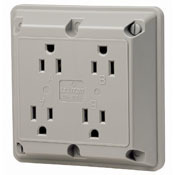 15 Amp, 125 Volt, Industrial Series Extra Heavy Duty Hospital Grade, 4-In-1 Receptacle, Straight Blade, Grounding, White