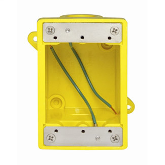 FD Box, Single-Gang, 3/4 " threaded conduit openingsÂ - YELLOW