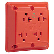 20 Amp, 125 Volt, Industrial Series Extra Heavy Duty Hospital Grade, 4-In-1 Receptacle, Straight Blade, Grounding, Ivory