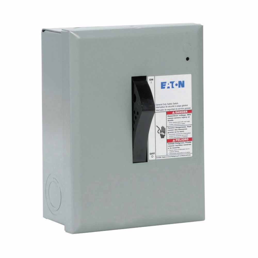 Eaton General duty plug fuse safety switch, 30 A, NEMA 1, Painted steel, Plug fuses, Fusible with neutral, Single-pole, Two-wire, Category: general duty safety switch, 240 V