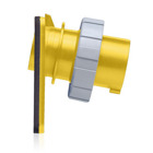 30 Amp, 125 Volt, IEC 309-1 & 309-2, 2P, 3W, Inlet North American Pin & Sleeve Receptacle, Industrial Grade, IP67, Watertight, - Yellow