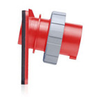 20 Amp, 277/480 Volt 3PY, IEC 309-1 & 309-2, 4P, 5W, Inlet North American Pin & Sleeve Receptacle, Industrial Grade, IP67, Watertight, - Red