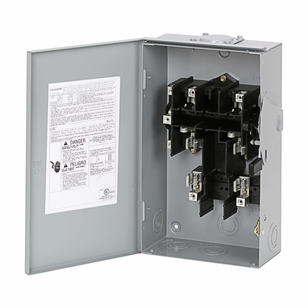 Eaton General duty cartridge fuse safety switch, 60 A, NEMA 3R, Painted galvanized steel, Class H fuses, Fusible with neutral, Two-pole, Three-wire, Category: general duty safety switch, 240 V