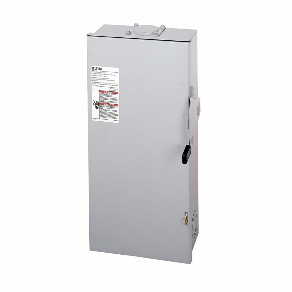 Eaton General duty cartridge fuse safety switch, 100 A, NEMA 3R, Painted galvanized steel, Class H fuses, Fusible with neutral, Two-pole, Three-wire, Category: general duty safety switch, 240 V