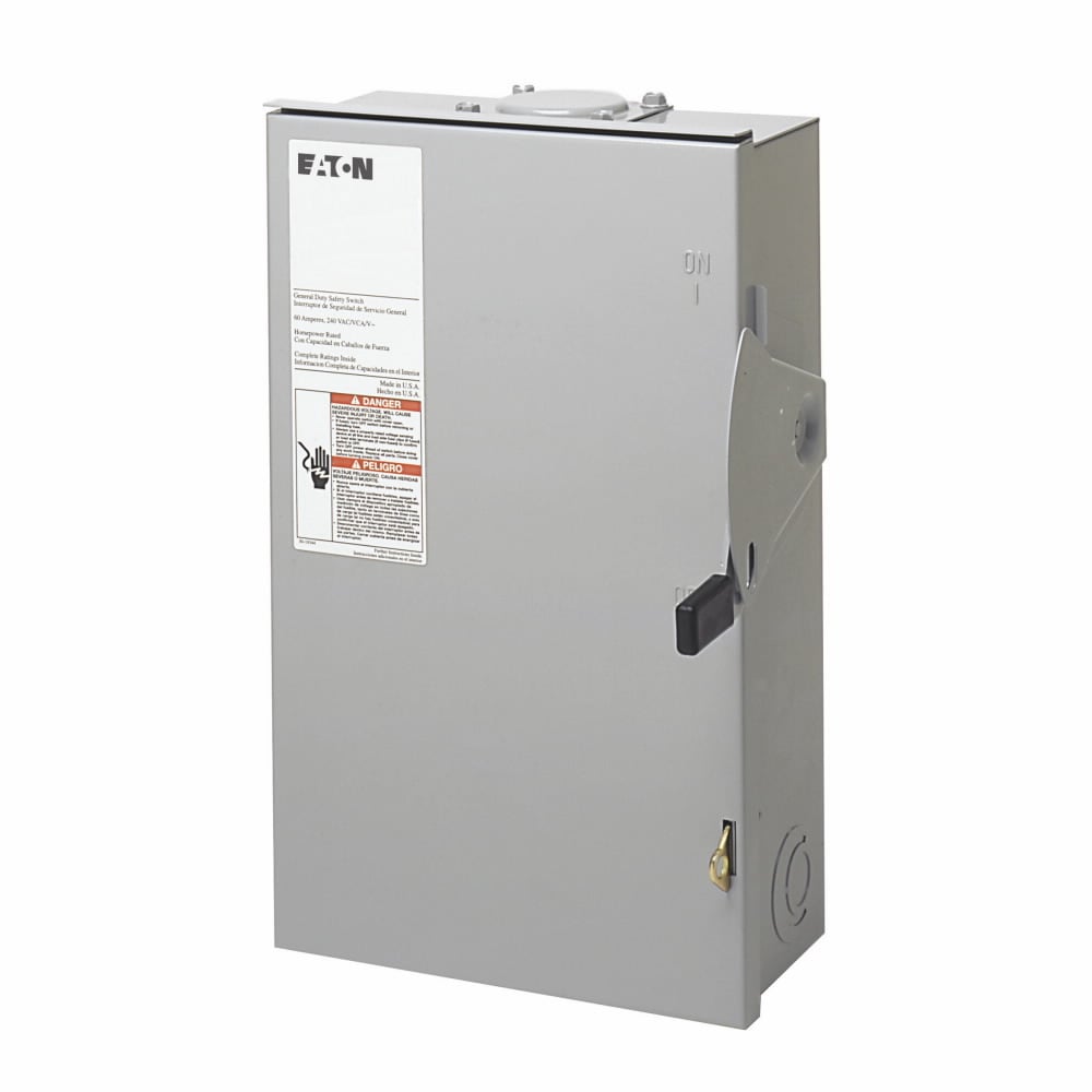 Eaton General duty cartridge fuse safety switch, 60 A, NEMA 3R, Painted galvanized steel, Class H fuses, Fusible with neutral, Three-pole, Four-wire, Category: general duty safety switch, 240 V