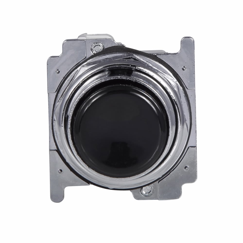 Eaton 10250T pushbutton 10250T, 30.5 mm, Heavy-Duty, NEMA 3, 3R, 4, 4X, 12, 13, Non-illuminated, Momentary, Extended, Black actuator, 1NO-1NC, Chrome bezel, Plastic actuator