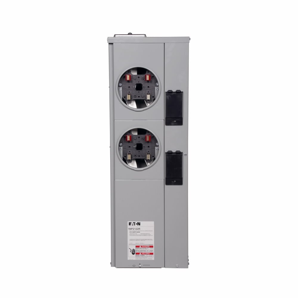 Eaton Meter Pack, Group metering, Socket: 125A, 200A, Bus: 600A, Indoor/outdoor, Single-phase in/single-phase out, 120/240V, Number of Meter Sockets: 2