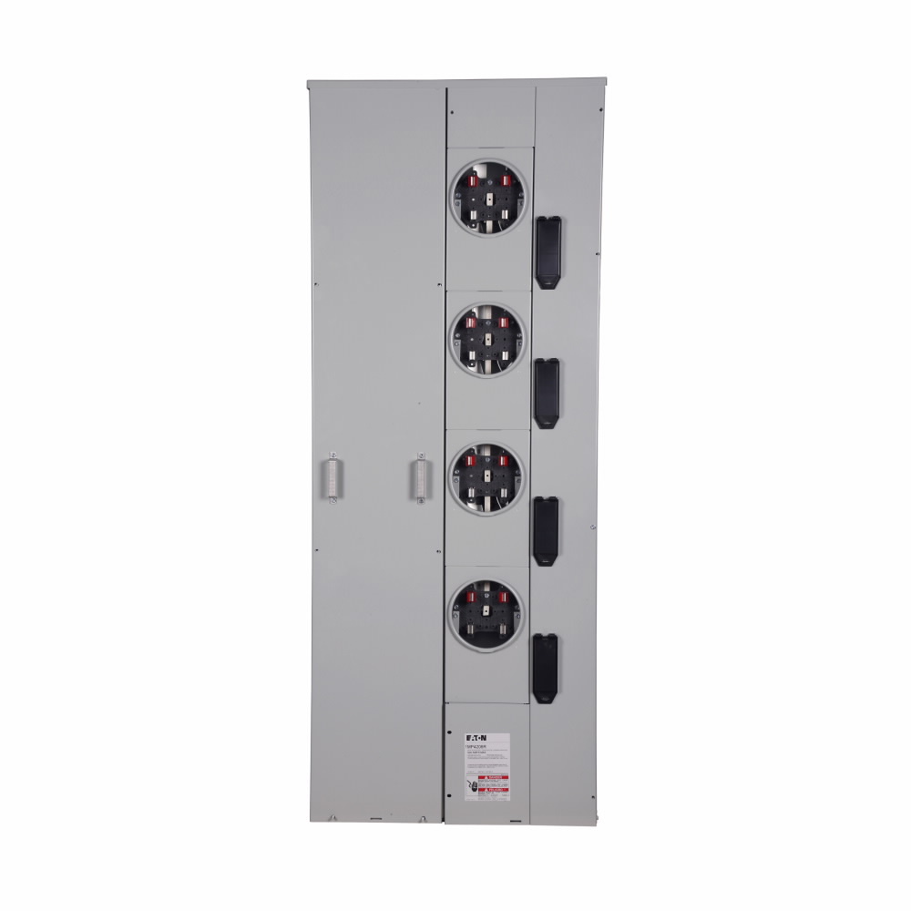 Eaton Meter Pack, Group metering, Socket: 125A, 200A, Bus: 600A, Indoor/outdoor, Single-phase in/single-phase out, 120/240V, Grey