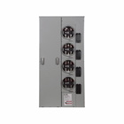 Eaton meter pack, Socket amperage: 125 A, Aluminum, Bus rating: 400 A, Horn bypass, Indoor/outdoor, Up to 100 KAIC, 4 Sockets, Five-jaw, Single-phase in/single-phase out, Ringless, 120/240 Vac
