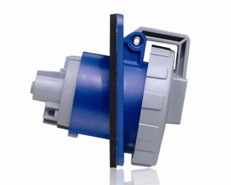 30 Amp, 120/208 Volt- 3PY, North American Pin & Sleeve Receptacle, Industrial Grade, IP67, Watertight, Blue