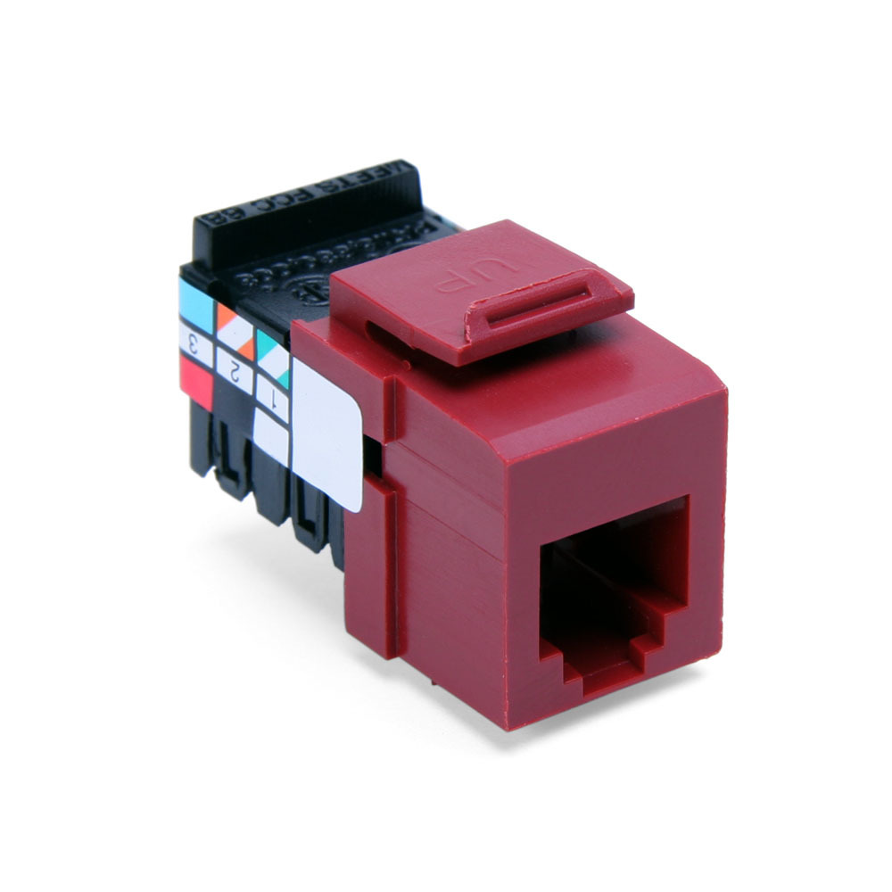 6P6C Voice Grade QuickPort Connector, Red