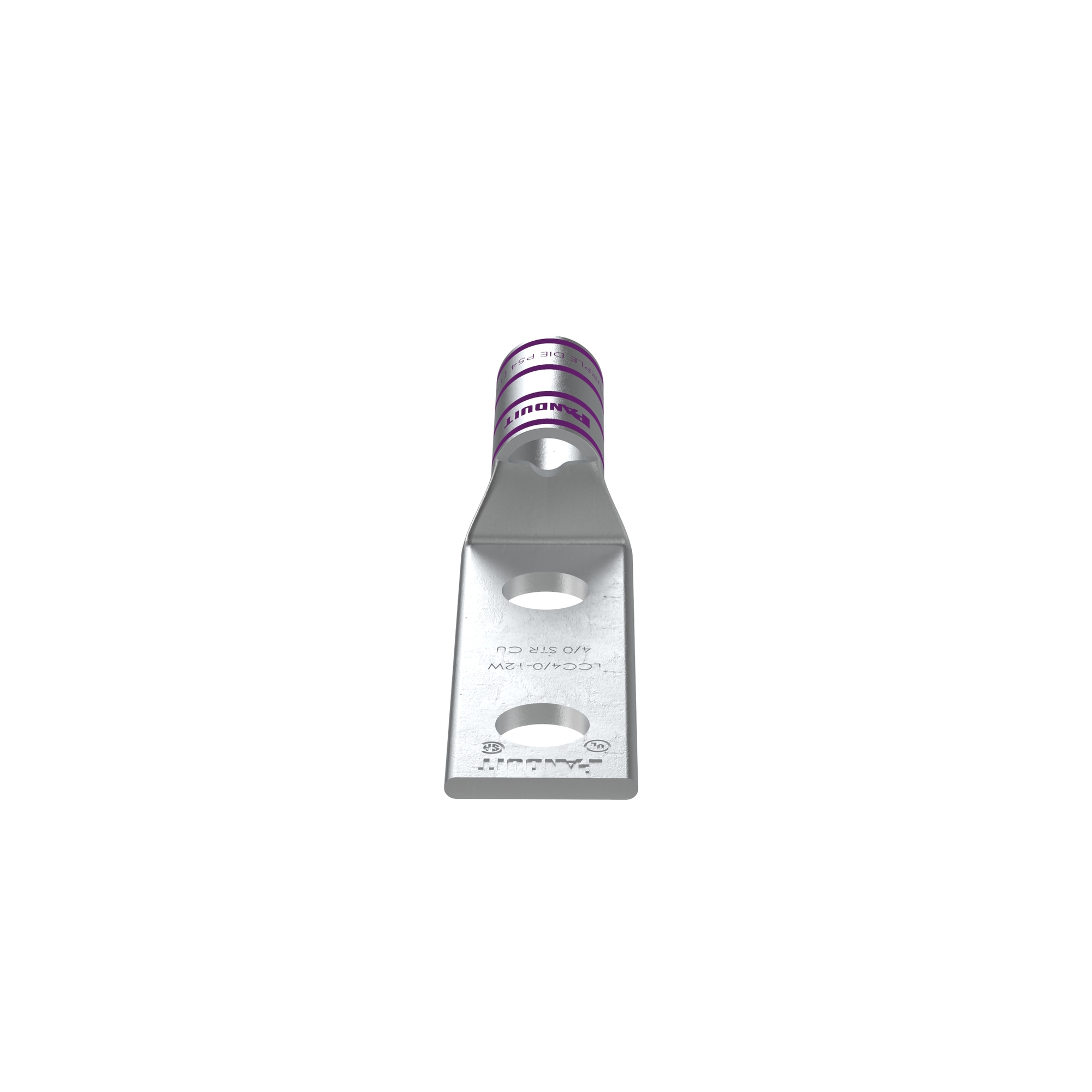 Copper Compression Lug, 2 Hole, 4/0 AWG,
