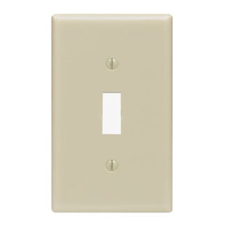 1-Gang Toggle Device Switch Wallplate, Standard Size, Thermoset, Device Mount, Ivory
