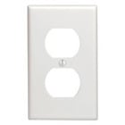 1-Gang Duplex Device Receptacle Wallplate, Standard Size, Thermoset, Device Mount, White
