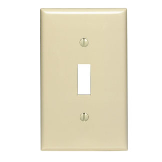 1-Gang Toggle Device Switch Wallplate, Standard Size, Thermoplastic Nylon, Device Mount, Ivory