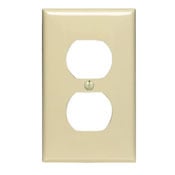 1-Gang Duplex Device Receptacle Wallplate, Standard Size, Thermoplastic Nylon, Device Mount, Ivory