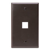 QuickPort Wallplate, Single Gang, 1-Port, Brown