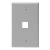 QuickPort Wallplate, Single Gang, 1-Port, Grey