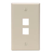 QuickPort Wallplate, Single Gang, 2-Port, Ivory