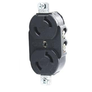 15 Amp, 125-Volt, 2-Pole, 2-Wire, Nema L1-15R, Non-Grounding, Duplex Receptacle - BLACK