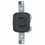 15 Amp, 125 Volt, NEMA L1-15R, 2-Pole, 2-Wire, Single Receptacle, Non-Grounding, Black