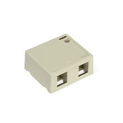 QuickPort Surface Mount Housing, 2-Port, Ivory, Includes 1 Blank QuickPort Insert