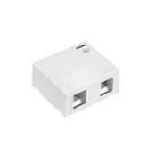 QuickPort Surface Mount Housing, 2-Port, White, Includes 1 Blank QuickPort Insert
