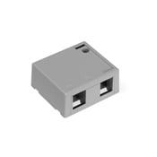QuickPort Surface Mount Housing, 2-Port, Grey, Includes 1 Blank QuickPort Insert