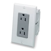 J-Box Kit Duplex Receptacle, Gray and White