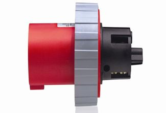 60 Amp, 480 Volt, IEC 309-1 & 309-2, 2P, 3W, Inlet North American Pin & Sleeve Receptacle, Industrial Grade, IP67, Watertight - Red