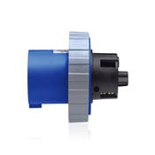 60 Amp, 250 Volt, IEC 309-1 & 309-2, 2P, 3W, Inlet North American Pin & Sleeve Receptacle, Industrial Grade, IP67, Watertight - Blue
