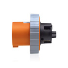 60 Amp, 125/250 Volt, IEC 309-1 & 309-2, 3P, 4W, Inlet North American Pin & Sleeve Receptacle, Industrial Grade, IP67, Watertight - Orange