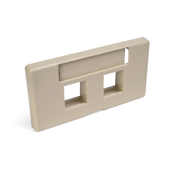 QuickPort Modular Furniture Faceplate, 2-port, ivory. Compatible with Steelcase, Haworth, HON, and Others. Compatible with Herman Miller when G1189A Reducer (from Herman Miller) is used.