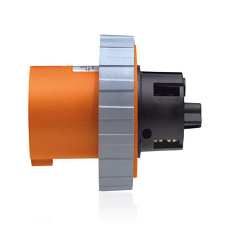 100 Amp, 125/250 Volt, Industrial Grade, Inlet North American Pin and Sleeve, IP67, Watertight, Orange