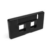 QuickPort Modular Furniture Faceplate, 2-port, black. Compatible with Steelcase, Haworth, HON, and Others. Compatible with Herman Miller when G1189A Reducer (from Herman Miller) is used.