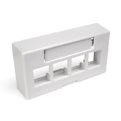 QuickPort Modular Furniture Ext. Depth Faceplate, 4-port, white. Includes 1 blank insert. Compatible with Steelcase, Haworth, HON, and Others. Compatible with Herman Miller when G1189A Reducer (from Herman Miller) is used.