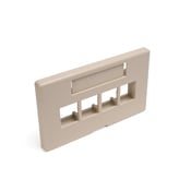 QuickPort Modular Furniture Faceplate, 4-port, ivory. Includes 1 blank insert. Compatible with Herman Miller products.